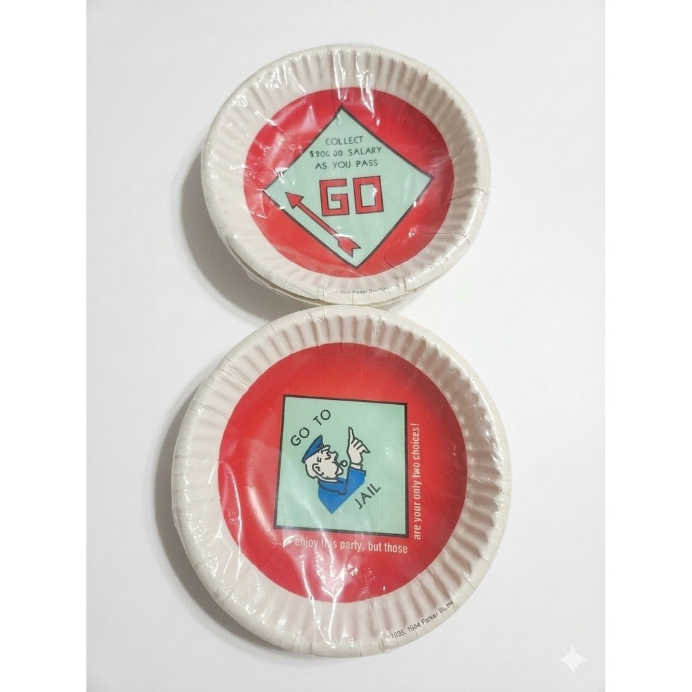 Vintage Monopoly Paper Bowls American Greetings 1984 1985 Two 8-Packs 5.5 inch